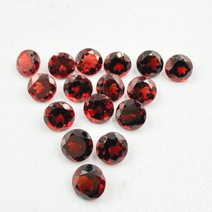 8mm Round Gemstone Necklace | Mozambique Red Granet Handmade Crystal Pendant | Boho Jewelry Gift, Granet Round Cut Handmade Ring Making