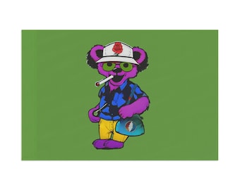 Bandera del oso bailarín de Hunter S. Thompson de Grateful Dead, esfera de Dead and Company 2024-2025