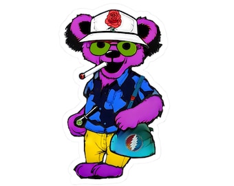 Pegatina del oso bailarín de Hunter S. Thompson de Dead & Company, Esfera y asco en Las Vegas 2024, Oso de Grateful Dead, Gira de Dead and Co. en Las Vegas