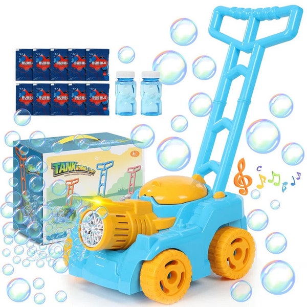 Bubble Lawn Mower,Bubble Machine for Kids Toddlers, Outdoor Summer Garden Push Toy Bubble Toys Birthday Gift for Preschool Boy or Girl