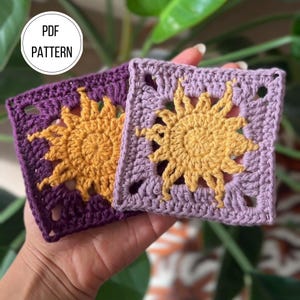 Sun Granny Square - PDF Pattern | Beginners welcome | Step-by-step instructions with photos | Written in English