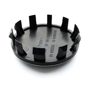 May include: Black plastic wheel center cap with the text "6850834 01 103334 10 0857149 01 DE >ABS<" printed on the back.