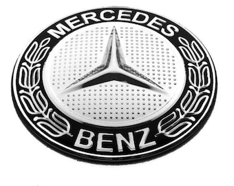 4 items 56mm, 60mm, 65mm, 70mm, 75mm METAL stickers emblems badges decals for Mercedes Benz wheel center hub caps or covers A B C E GL