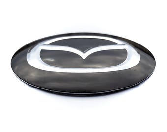 4 items 56mm, 60mm, 65mm black chrome stickers emblems badges decals for wheel center hub caps or covers