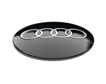 4 items 56mm, 60mm, 65mm, 70mm, 75mm METAL stickers emblems badges decals for AUDI wheel center caps or wheel covers