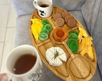 Bed tray with folding legs | Custom Wine table | Breakfast table | Wooden snack tray | Tea tray | Engagement gift | Appetizer platter