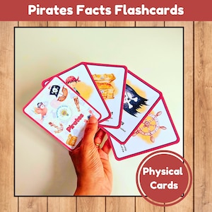 Flashcards faits sur les pirates | Choisissez entre 10 ou 19 cartes | montessori | cartes physiques| imprimé et plastifié
