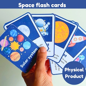 Cartes flash spatiales | Choisissez entre 8 ou 16 cartes mémoire | cartes flash système solaire | imprimé et plastifié