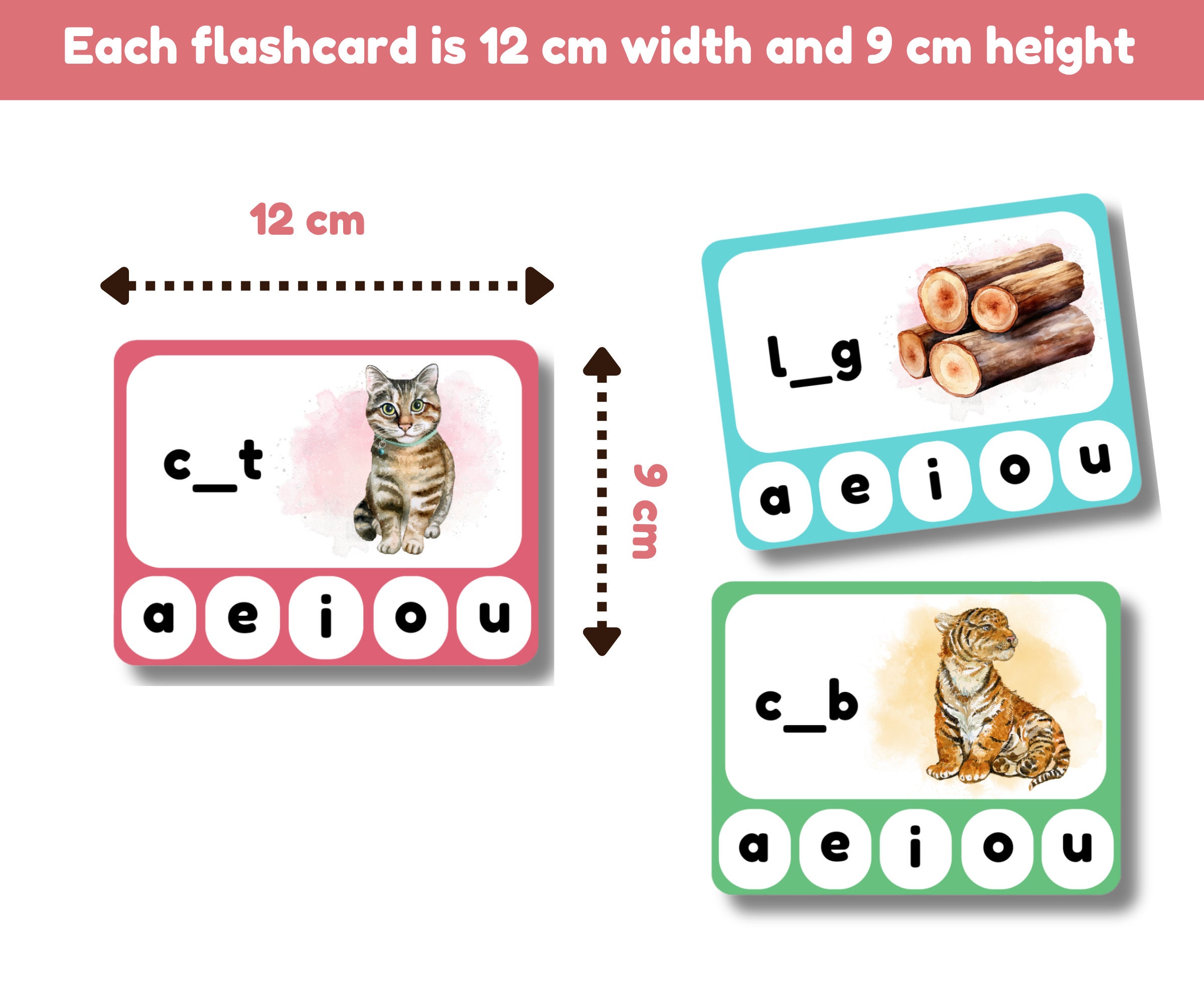 Short Vowels Phonics Clip Flashcards | a Set of 16 Flashcards Plus ...
