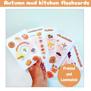 Cartes de cuisine de boue d'automne | Cartes A6 | un jeu de 9 cartes | essuyer les cartes | cartes physiques | imprimé et plastifié
