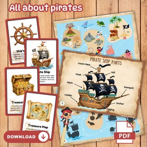 Pacchetto didattico "Tutto sui pirati" / Attività sui pirati per bambini / Schede informative sui pirati / Materiale stampabile per l'homeschooling / Download digitale