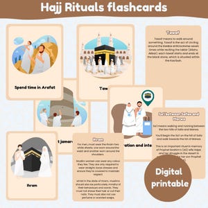 Hajj Rituale Karteikarten | Hajj für Kinder | Islamische Lernmittel | Hajj | 21 Lernkarten | Montessori | digitale Ausdrucke