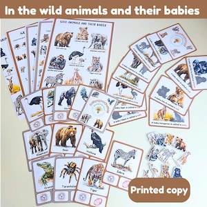 Pack d'apprentissage Les animaux sauvages et leurs bébés | animaux sauvages | cartes mémoire | fiches d'activités |  | imprimé et plastifié