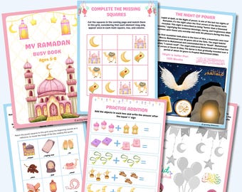 Ramadan activity book for ages 5-8 years | Ramadan | Eid gifts | 30 pages | A4 and US letter size| instant download |digital file