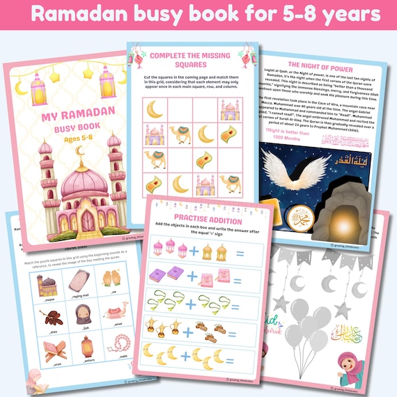 Ramadan activity book for ages 5-8 years | Ramadan | Eid gifts | 30 pages | A4 and US letter size| instant download |digital file