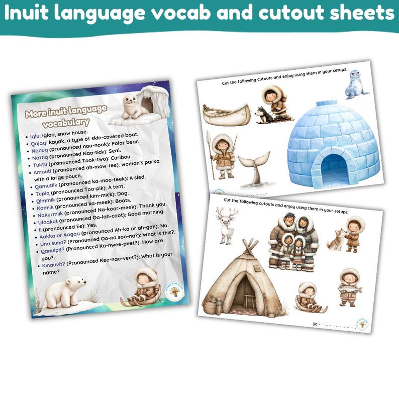 Inuit People Life Learning Pack: Many Facts, Igloo Facts, Activity ...