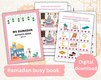 Ramadan busy book for ages 4-6 years | Ramadan learning activities | Ramadan children activities | Ramadan educational sheets