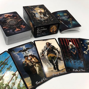 Prometheus Tarot 78 Unique Divination Cards • Booklet • Learn with QR-codes • Symbolism on Companion Website • Rider-Waite