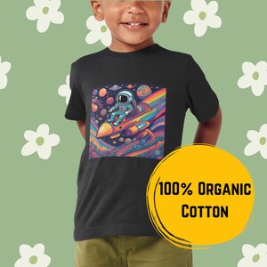 Fun Colorful Space Kids' T-Shirt, For Gift image 2