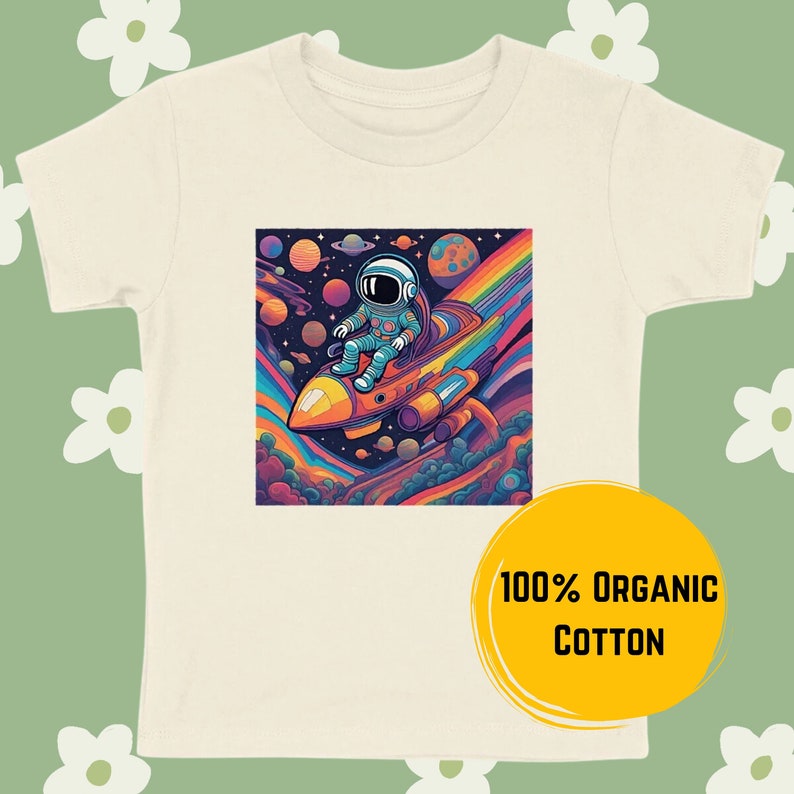 Fun Colorful Space Kids' T-Shirt, For Gift image 1