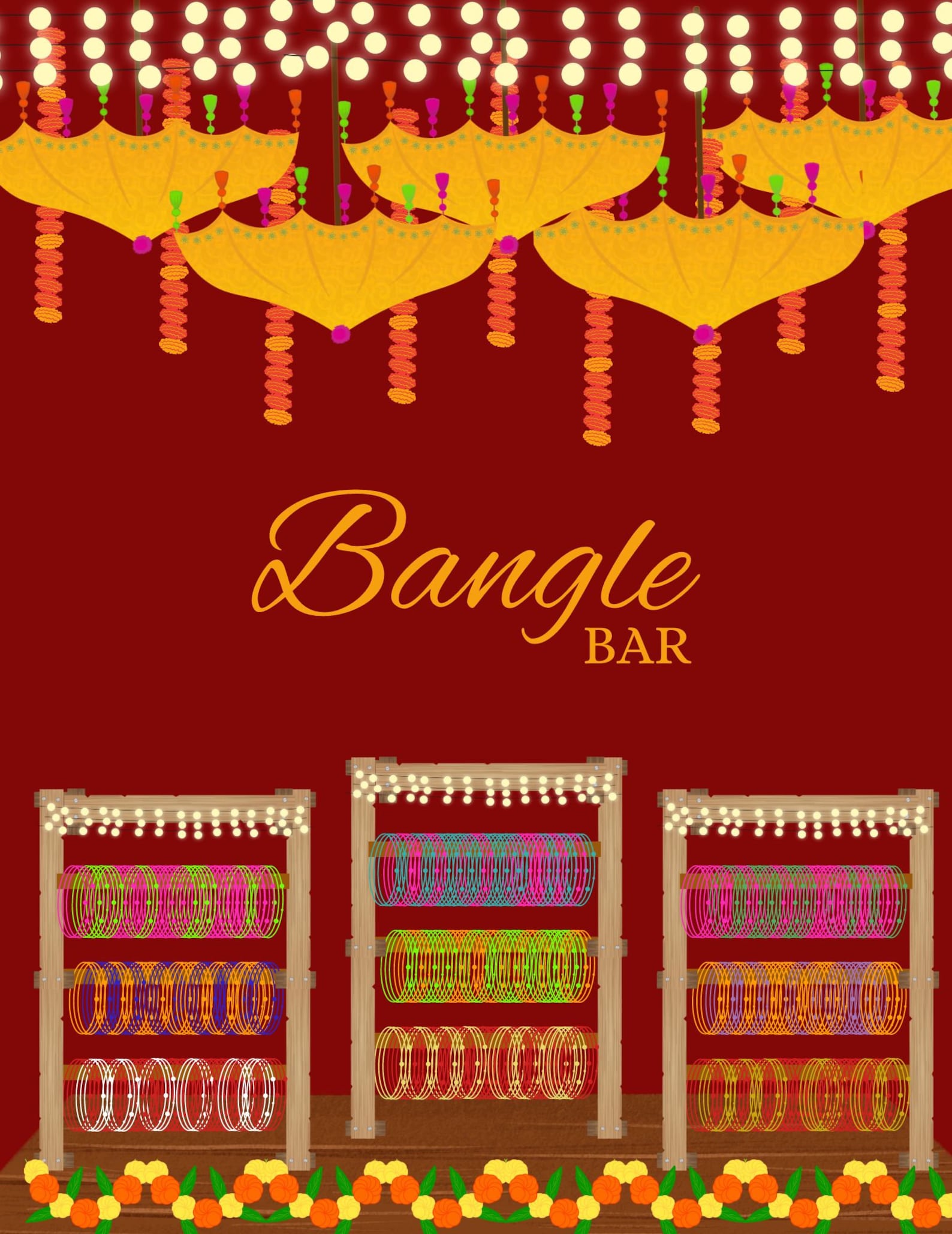 Bangle Bar Sign | Churi Cart Sign | Favor Cart | Chudiyan | Indian ...
