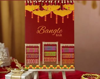 Bangle Bar Sign | Churi Cart Sign | Favor Cart | Chudiyan | Indian Bengali Wedding Sign | Mehendi Gaye Holud Haldi Henna Sign |