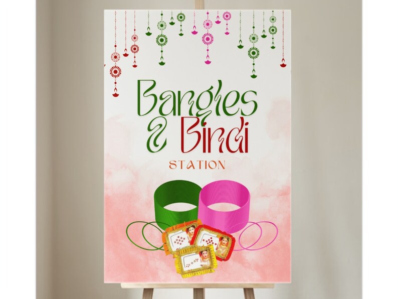Bangles and Bindi Bar Sign | Indian Wedding Decor (digital Download) - Etsy