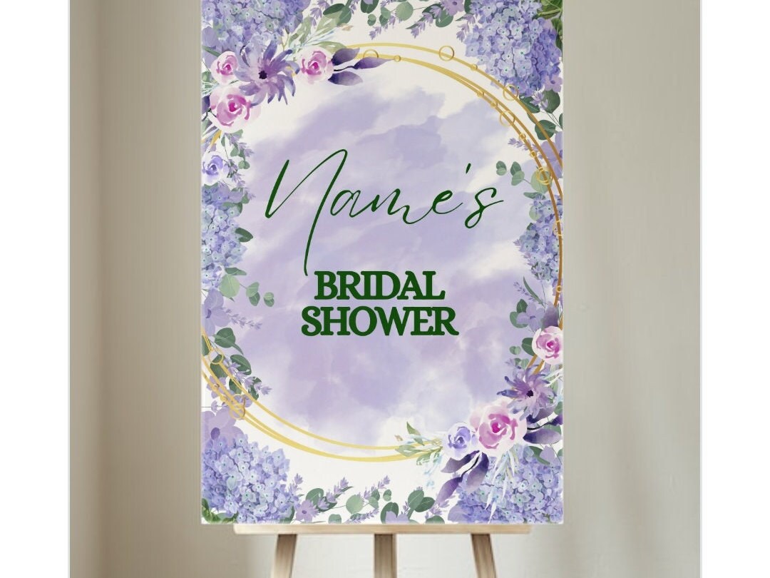 Purple Bridal Shower Welcome Sign | Bachelorette Poster | Proposal ...