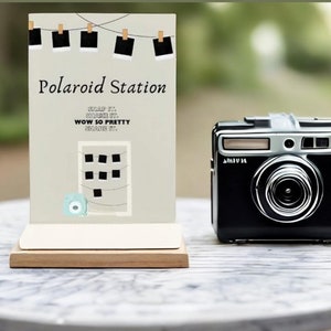 Panneau de la station Polaroid | Panneau photobooth DIY | Cadeaux pour fête | Panneau Selfie Station | Article dans le livre d'or | Modèle téléchargeable personnalisable