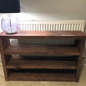 Rustic Shoe Bench - Handmade Wooden Shoe Rack – Shoe Storage Organizer for Entryway, Mudroom, or Hallway – 3-Tier bild 6