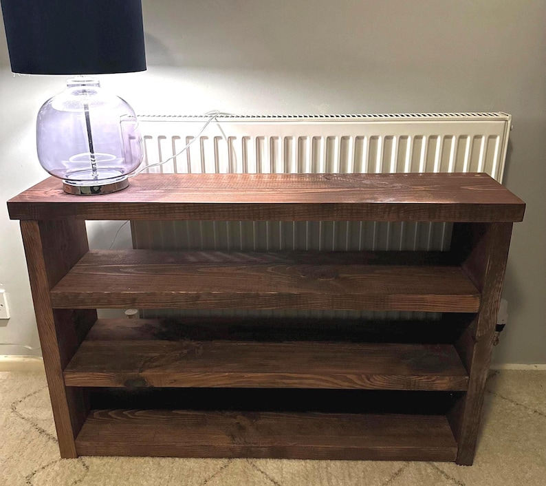 Rustic Shoe Bench - Handmade Wooden Shoe Rack – Shoe Storage Organizer for Entryway, Mudroom, or Hallway – 3-Tier bild 6