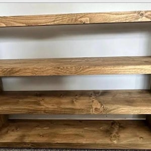 Rustic Shoe Bench - Handmade Wooden Shoe Rack – Shoe Storage Organizer for Entryway, Mudroom, or Hallway – 3-Tier bild 1