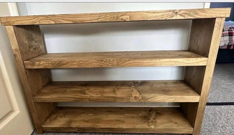 Rustic Shoe Bench - Handmade Wooden Shoe Rack – Shoe Storage Organizer for Entryway, Mudroom, or Hallway – 3-Tier bild 1