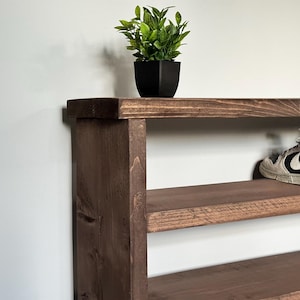 Rustic Shoe Bench - Handmade Wooden Shoe Rack – Shoe Storage Organizer for Entryway, Mudroom, or Hallway – 3-Tier bild 5