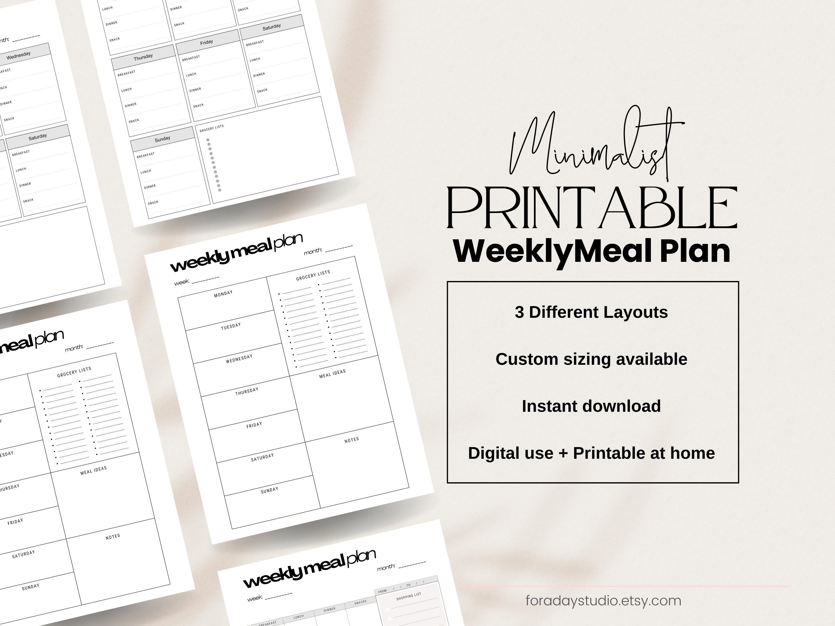 Weekly Meal Planner Printable PDF | Meal Planning, Grocery List ...