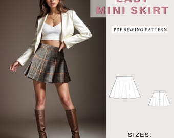 Easy Mini Skirt Sewing Pattern (PDF Download)