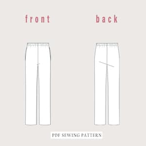 Men's Linen Elastic Waist Pants Sewing Pattern, Men's Pants Pattern ...