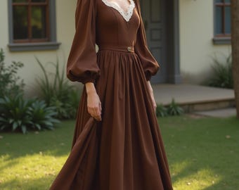 Cottagecore Sweetheart Maxi Dress Sewing Pattern (PDF)
