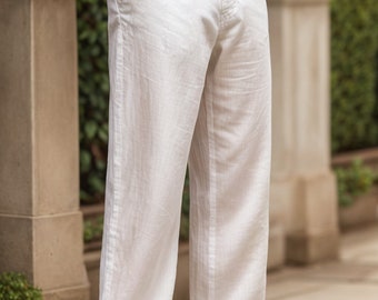 Men's Linen Pants Sewing Pattern: Elastic Waist Trousers (Size 35-68) (PDF Pattern)