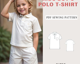 Boy's Polo T-Shirt Sewing Pattern: Kids Sizes 2Y-16Y (PDF Pattern)