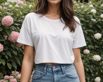 Easy Crop T-Shirt Sewing Pattern, Short Sleeve Crop Top, Basic Crop Top, Easy T-shirt sewing Pattern, Easy Knitwear Top, Crop Baby Tee