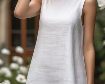 Summer Linen Sleeveless Frill Dress Sewing Pattern, Sleeveless Dress Pattern, Easy Dress Pattern, Elegant Dress Pattern, PDF Sewing Pattern