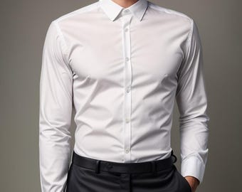 Patron de couture chemise homme coupe slim à manches longues (Patron PDF)