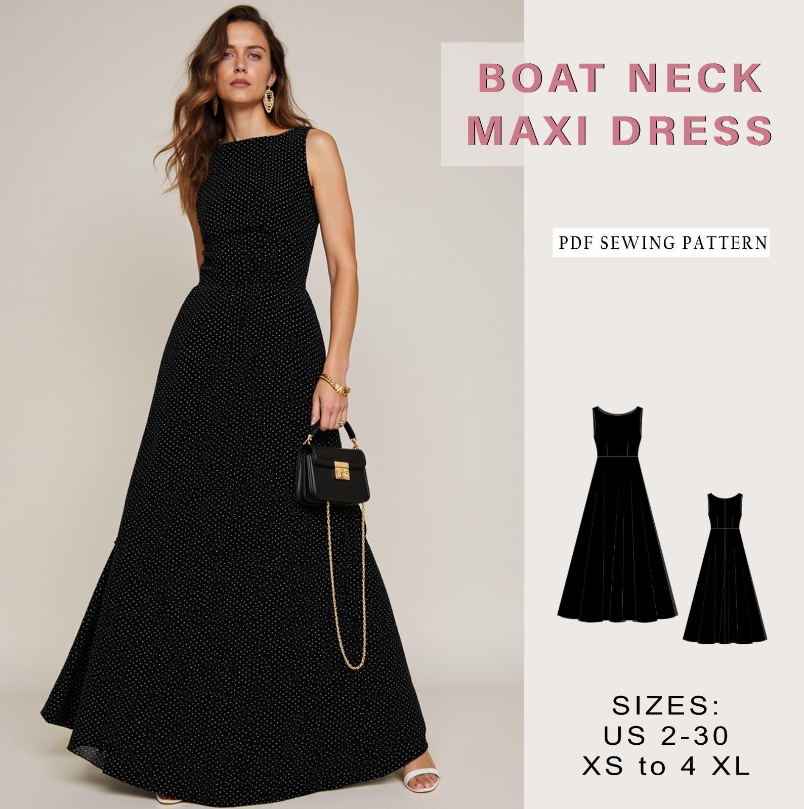 chinese dress ladies Floral Reverie Boatneck Maxi Dress S
