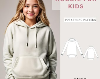 Kinder Hoodie Schnittmuster: Anfänger-freundlicher Pullover (PDF-Schnittmuster)