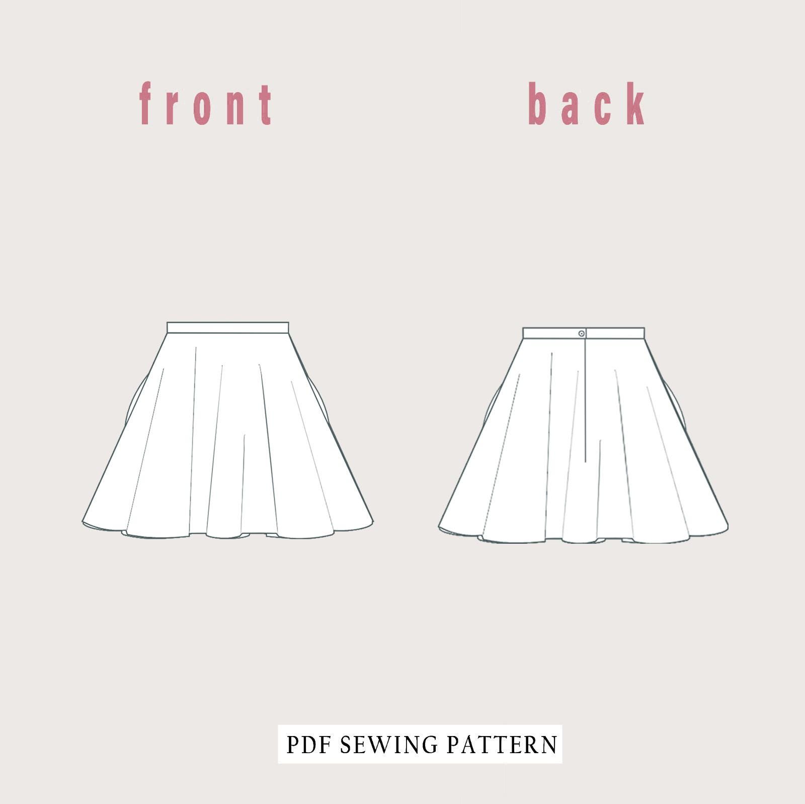 Summer Toddler and Girls Skirt Sewing Pattern, Circle Skirt PDF Sewing ...