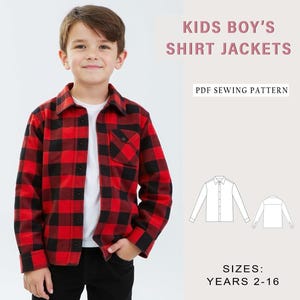 Kids Jacket Sewing Pattern, Shirt Jacket Pattern for Kids, Kids Pattern, PDF Pattern, Sewing Pattern Toddlers,Beginner Pattern Shirt PATTERN