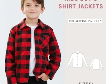 Patrón de costura para chaqueta de camisa infantil: Ideal para principiantes (patrón en PDF)