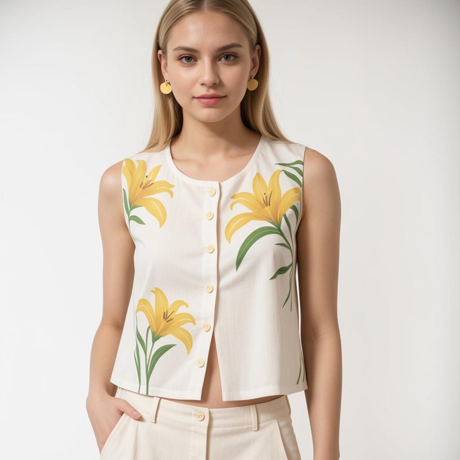 Sleeveless Linen Top Sewing Pattern: Basic A-line Design (XS-4XL ...