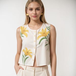 Patrón de costura de blusa de lino sin mangas, patrón de costura de blusa básica, patrón de costura de camiseta fácil, talla XS a 4XL, adecuado para formato carta estadounidense A4-A0